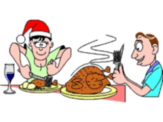 Sticker Custom Preview Image #070400 Holidays Christmas General Turkey Dinner1