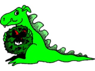 Sticker Custom Preview Image #070482 Holidays Christmas General Wreath Dinosaur1