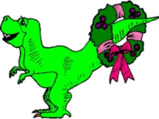 Sticker Custom Preview Image #070484 Holidays Christmas General Wreath Dinosaur3