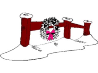 Sticker Custom Preview Image #070486 Holidays Christmas General Wreathon Fence