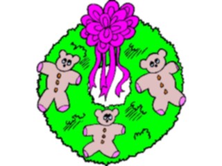 Sticker Custom Preview Image #070487 Holidays Christmas General Wreath Teddy Bears