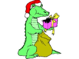 Sticker Custom Preview Image #070491 Holidays Christmas Gifts Stockings Alligator Eating Gifts