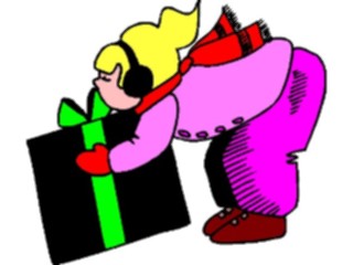 Sticker Custom Preview Image #070662 Holidays Christmas Gifts Stockings Lifting Gift Girl