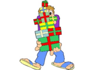 Sticker Custom Preview Image #070666 Holidays Christmas Gifts Stockings Manwith Gifts