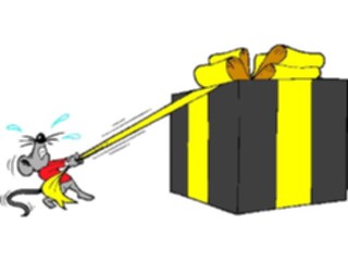 Sticker Custom Preview Image #070668 Holidays Christmas Gifts Stockings Mouse Opening Gift