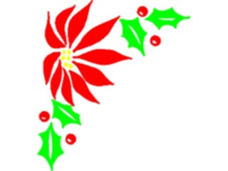 Sticker Custom Preview Image #070954 Holidays Christmas Holly Mistletoe Poinsettia Corner1