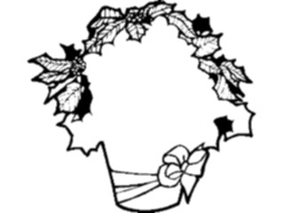 Sticker Custom Preview Image #070960 Holidays Christmas Holly Mistletoe Poinsettiain Pot Frame