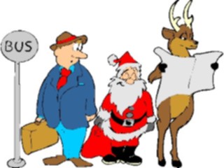 Sticker Custom Preview Image #070970 Holidays Christmas Santa Reindeer Bus Stop