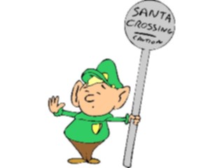 Sticker Custom Preview Image #070971 Holidays Christmas Santa Reindeer Caution Santa Crossing