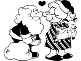 Sticker Custom Preview Image #070974 Holidays Christmas Santa Reindeer Clauses Kissing