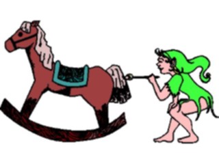 Sticker Custom Preview Image #071015 Holidays Christmas Santa Reindeer Elf Rocking Horse