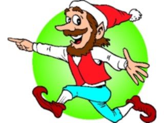 Sticker Custom Preview Image #071016 Holidays Christmas Santa Reindeer Elf Running1