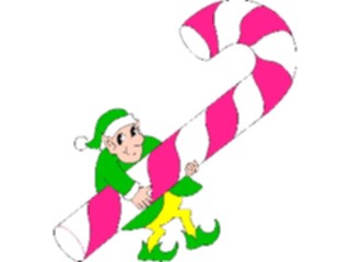 Sticker Custom Preview Image #071030 Holidays Christmas Santa Reindeer Elfwith Candy Cane