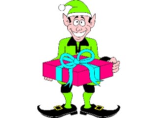 Sticker Custom Preview Image #071032 Holidays Christmas Santa Reindeer Elfwith Gift1