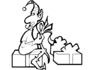Sticker Custom Preview Image #071035 Holidays Christmas Santa Reindeer Elfwith Gift4