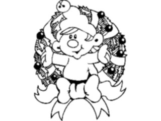 Sticker Custom Preview Image #071053 Holidays Christmas Santa Reindeer Elfwith Wreath