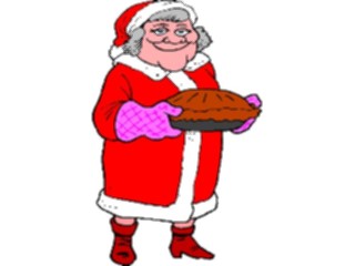 Sticker Custom Preview Image #071088 Holidays Christmas Santa Reindeer Mrs Clauswith Pie