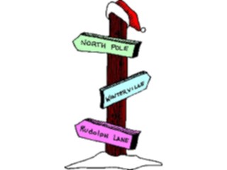 Sticker Custom Preview Image #071097 Holidays Christmas Santa Reindeer North Pole Sign7
