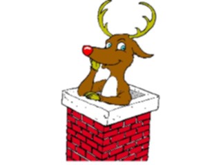Sticker Custom Preview Image #071155 Holidays Christmas Santa Reindeer Reindeerin Chimney