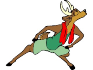 Sticker Custom Preview Image #071165 Holidays Christmas Santa Reindeer Reindeer Stretching