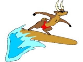 Sticker Custom Preview Image #071168 Holidays Christmas Santa Reindeer Reindeer Surfing