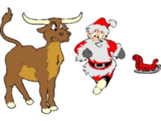Sticker Custom Preview Image #071235 Holidays Christmas Santa Reindeer Santa Bull