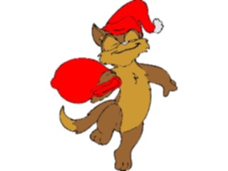 Sticker Custom Preview Image #071237 Holidays Christmas Santa Reindeer Santa Cat