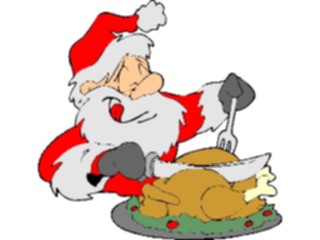 Sticker Custom Preview Image #071274 Holidays Christmas Santa Reindeer Santa Eating Dinner