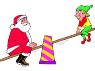 Sticker Custom Preview Image #071277 Holidays Christmas Santa Reindeer Santa Elfon Seesaw