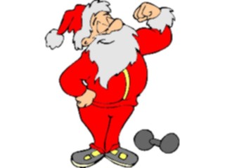 Sticker Custom Preview Image #071316 Holidays Christmas Santa Reindeer Santa Flexing Muscles
