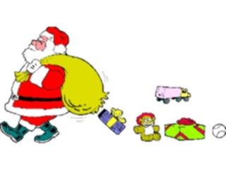 Sticker Custom Preview Image #071340 Holidays Christmas Santa Reindeer Santa Holein Sack