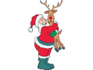 Sticker Custom Preview Image #071341 Holidays Christmas Santa Reindeer Santa Hugging Reindeer