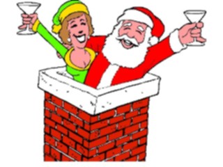 Sticker Custom Preview Image #071354 Holidays Christmas Santa Reindeer Santain Chimney10
