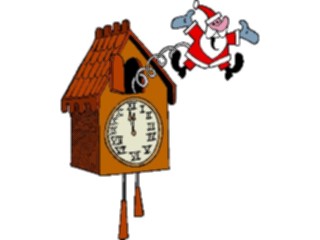 Sticker Custom Preview Image #071363 Holidays Christmas Santa Reindeer Santain Cuckoo Clock