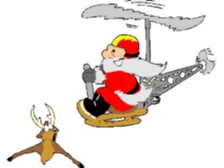 Sticker Custom Preview Image #071368 Holidays Christmas Santa Reindeer Santain Helicopter