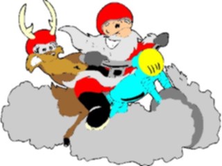 Sticker Custom Preview Image #071399 Holidays Christmas Santa Reindeer Santaon Motorcycle2