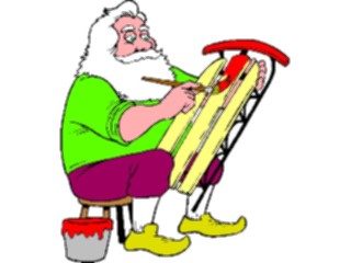 Sticker Custom Preview Image #071414 Holidays Christmas Santa Reindeer Santa Painting Sled