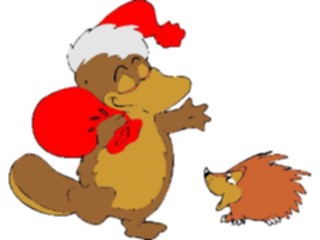Sticker Custom Preview Image #071420 Holidays Christmas Santa Reindeer Santa Platypus Hedgehog