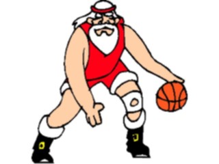 Sticker Custom Preview Image #071421 Holidays Christmas Santa Reindeer Santa Playing Basketball