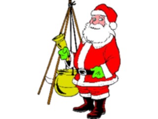 Sticker Custom Preview Image #071472 Holidays Christmas Santa Reindeer Santa Ringing Charity Bell