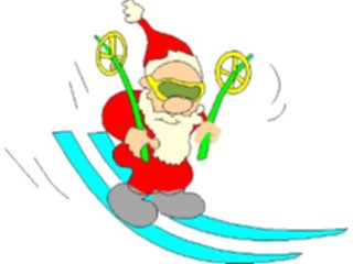 Sticker Custom Preview Image #071525 Holidays Christmas Santa Reindeer Santa Skiing1