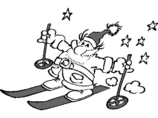 Sticker Custom Preview Image #071526 Holidays Christmas Santa Reindeer Santa Skiing2