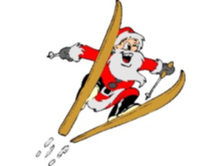 Sticker Custom Preview Image #071527 Holidays Christmas Santa Reindeer Santa Skiing3