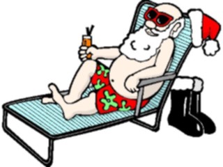 Sticker Custom Preview Image #071542 Holidays Christmas Santa Reindeer Santa Sunbathing1