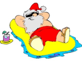 Sticker Custom Preview Image #071543 Holidays Christmas Santa Reindeer Santa Sunbathing2
