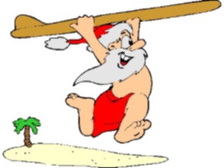 Sticker Custom Preview Image #071546 Holidays Christmas Santa Reindeer Santa Surfboard2