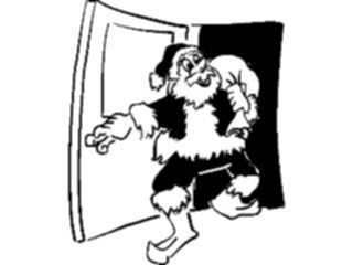 Sticker Custom Preview Image #071553 Holidays Christmas Santa Reindeer Santa Through Door