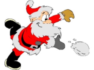 Sticker Custom Preview Image #071555 Holidays Christmas Santa Reindeer Santa Tossing Snowball