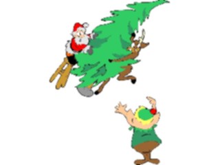 Sticker Custom Preview Image #071561 Holidays Christmas Santa Reindeer Santa Tree1