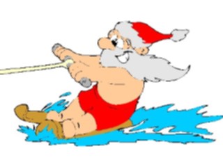 Sticker Custom Preview Image #071565 Holidays Christmas Santa Reindeer Santa Waterskiing